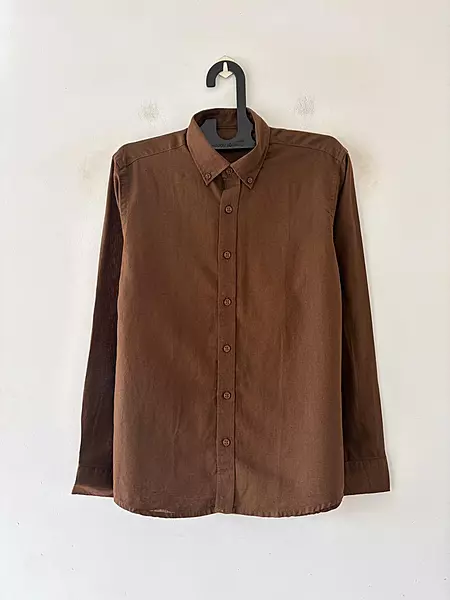 Cocoa brown linen shirt