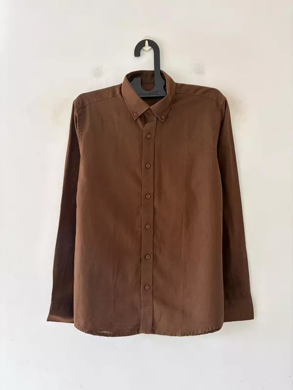 Cocoa brown linen shirt