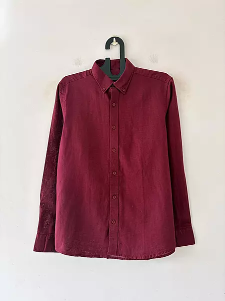 Cherry red linen shirt