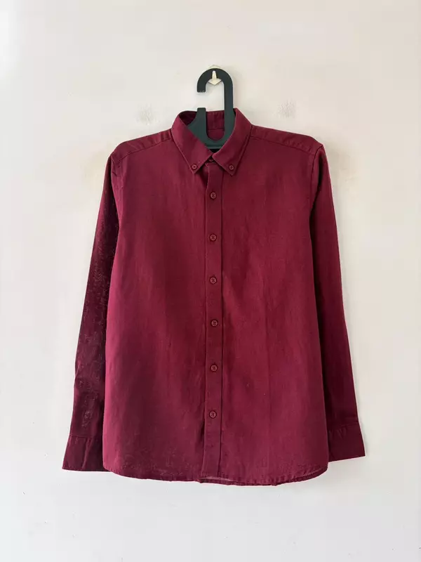 Cherry red linen shirt