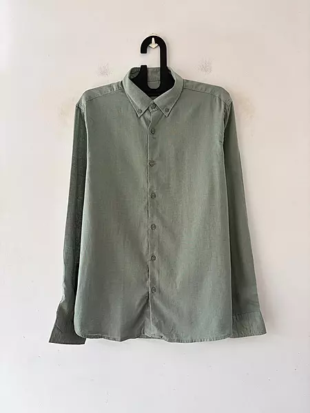 Muted green linen shirt