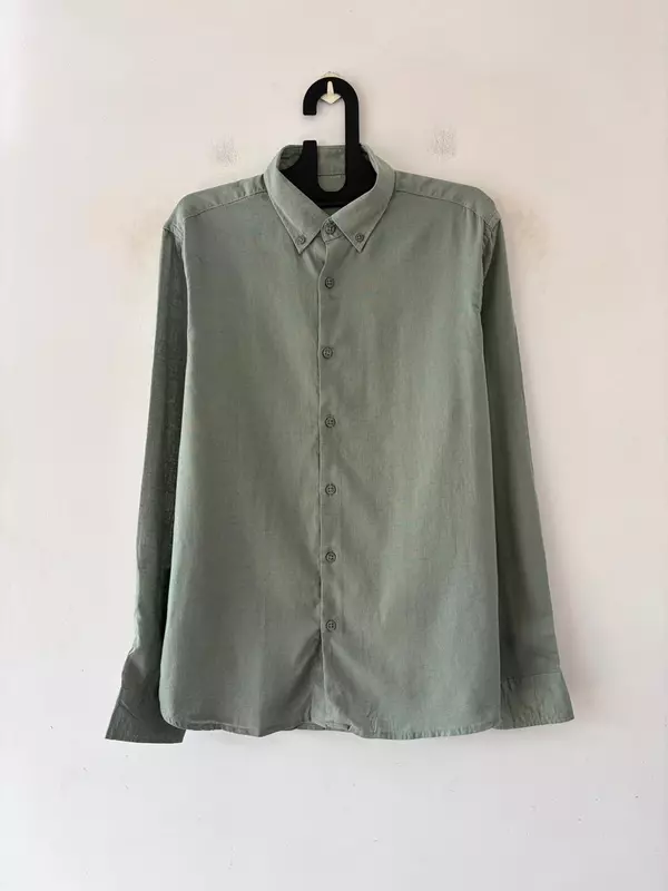 Muted green linen shirt