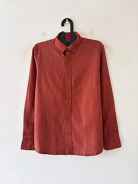 Burnt orange linen shirt