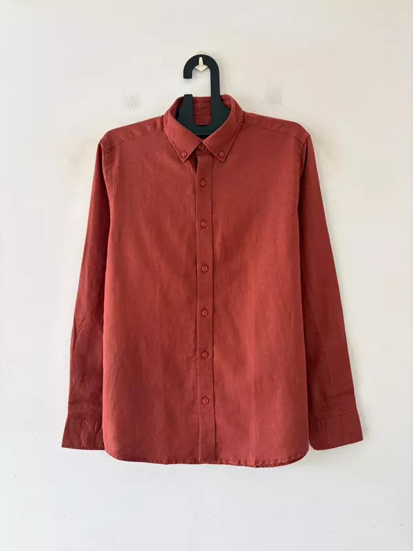 Burnt orange linen shirt
