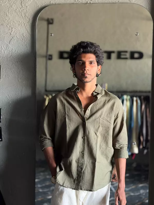 Olive luxe linen shirt