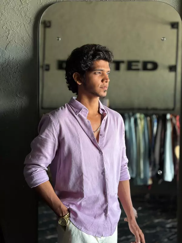 Lilac mist linen shirt