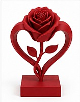Eternal Rose Heart Sculpture – 3D Printed Decorative Showpiece Eternal Rose Heart Sculpture – 3D Printed Decorative Showpiece