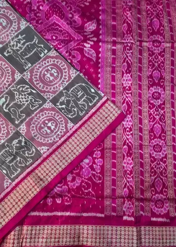 Nabkothi Silk Saree-Brown~Pink