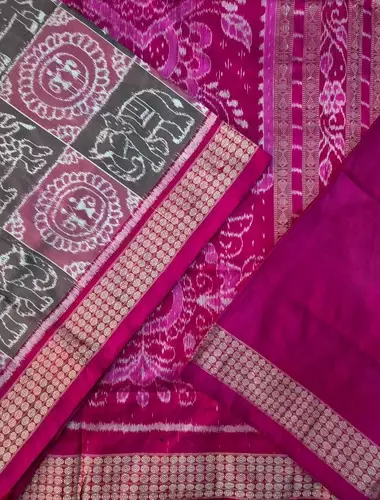 Nabkothi Silk Saree-Brown~Pink