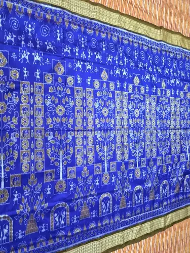 Gacha Bandha Silk Saree-Royal Blue