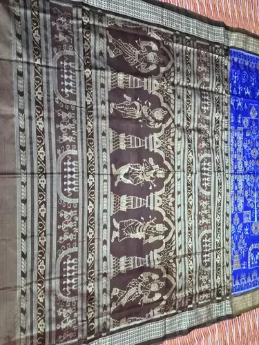 Gacha Bandha Silk Saree-Royal Blue