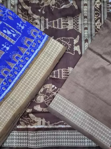 Gacha Bandha Silk Saree-Royal Blue