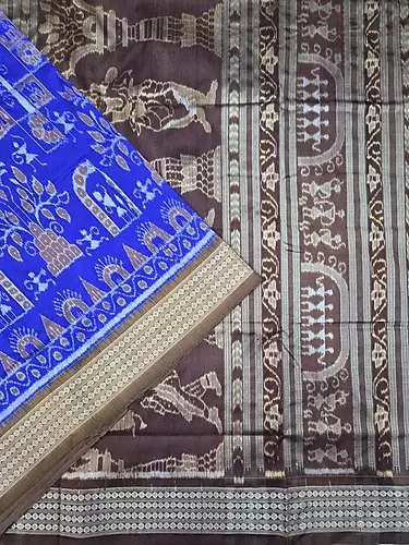 Gacha Bandha Silk Saree-Royal Blue