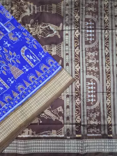Gacha Bandha Silk Saree-Royal Blue