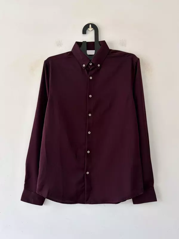 Plum lustre satin shirt