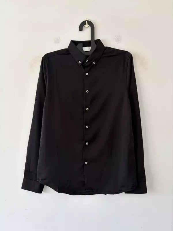 Noir gleam satin shirt
