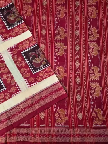 BOX MAYUR SAKTA SAREE-CREAM