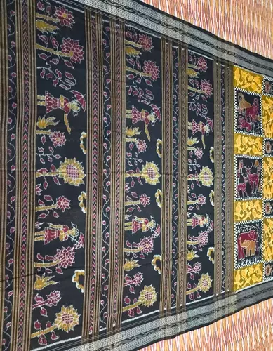 ANIMAL SAKTA SAREE-YELLOW