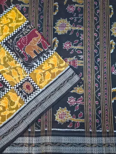 ANIMAL SAKTA SAREE-YELLOW