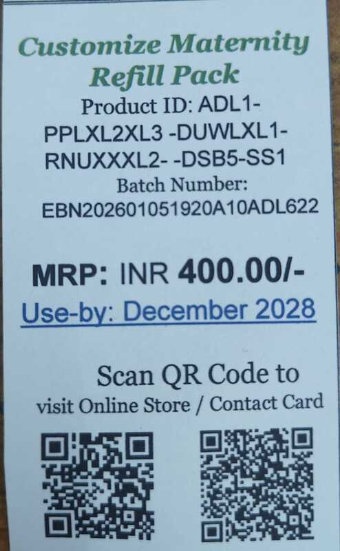 CUSTOMIZE-MATERNITY-REFILL PACK MRP INR 400