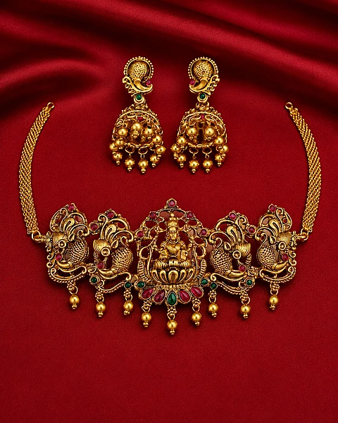 lakshmi choker necklace set