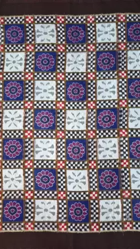 7 KUTHI FLOWER SAKTA FABRIC-BLUE