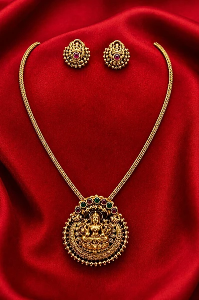 Elegant traditional temple jewellery necklace set