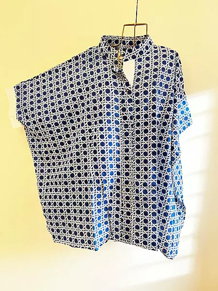 Junoon's Anti-Fit Shirt – Blue Basket-Weave