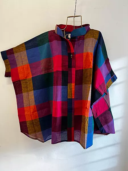 Madhavi's Anti-Fit Shirt - Madras Checks - Big Black Hues