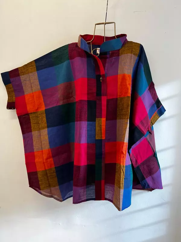 Madhavi's Anti-Fit Shirt - Madras Checks - Big Black Hues