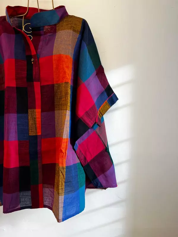 Madhavi's Anti-Fit Shirt - Madras Checks - Big Black Hues