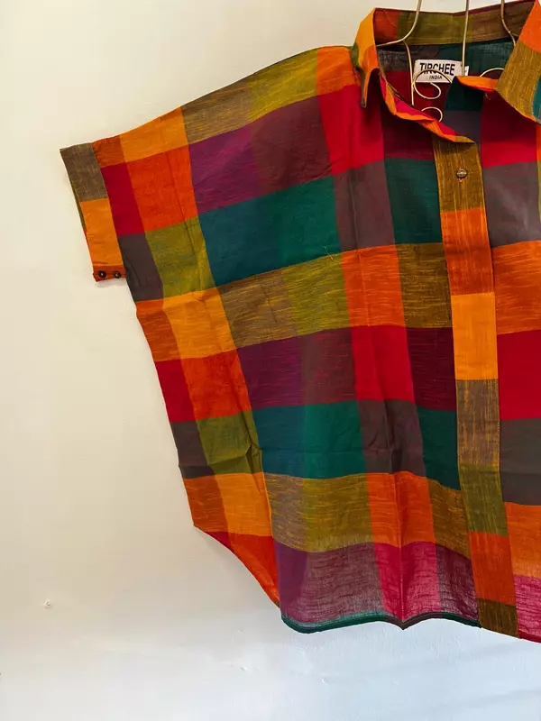 Madhavi's Anti-Fit Shirt - Madras Checks - Jumbo Green Hues