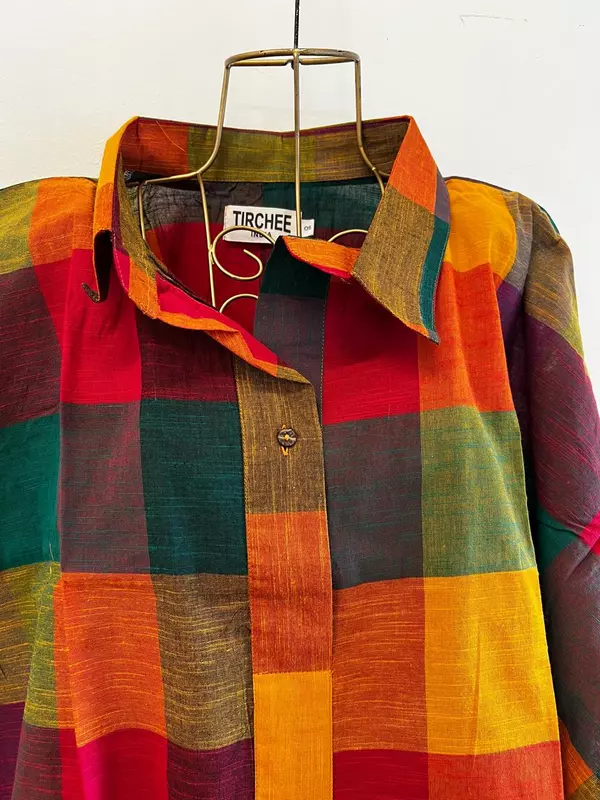 Madhavi's Anti-Fit Shirt - Madras Checks - Jumbo Green Hues