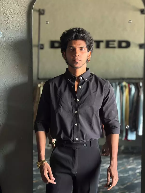 Jet black oxford shirt