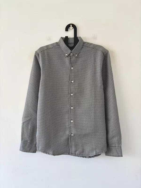 Ash noir textured check shirt
