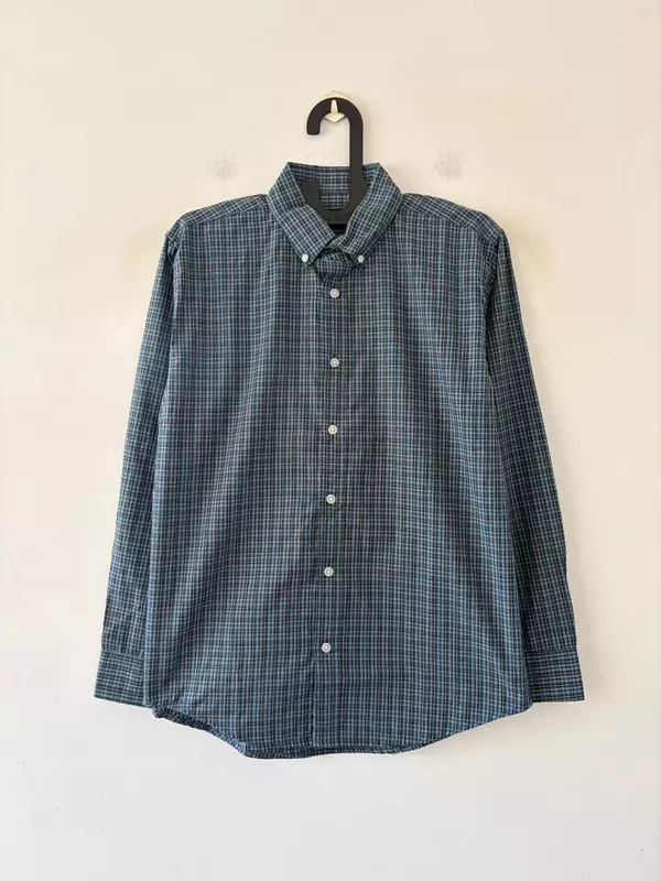 Ocean teal micro check shirt