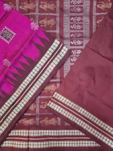 Box Tribal Bomkai Saree-Magenta