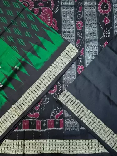 HALF BOX BANDHA SILK SAREE-GREEN