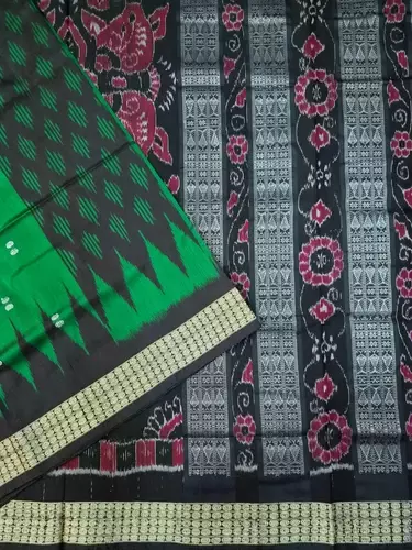HALF BOX BANDHA SILK SAREE-GREEN