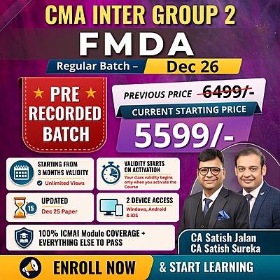 CMA Inter FM & DA (Group 2) By CA Satish Jalan & CA Satish Sureka