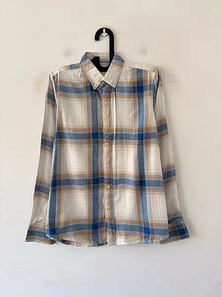 Sky beige & denim flannels