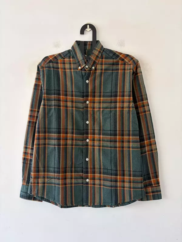 Forest green & amber flannels