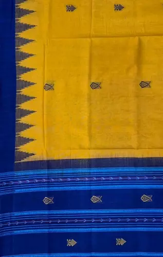 FISH BUTTA COTTON BAPTA DUPATTA-YELLOW