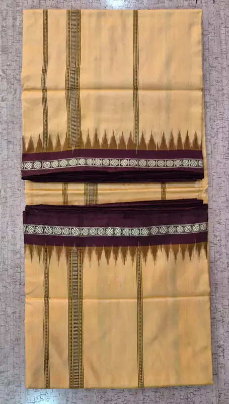 LIGHT YELLOW BLUE SILK JODA