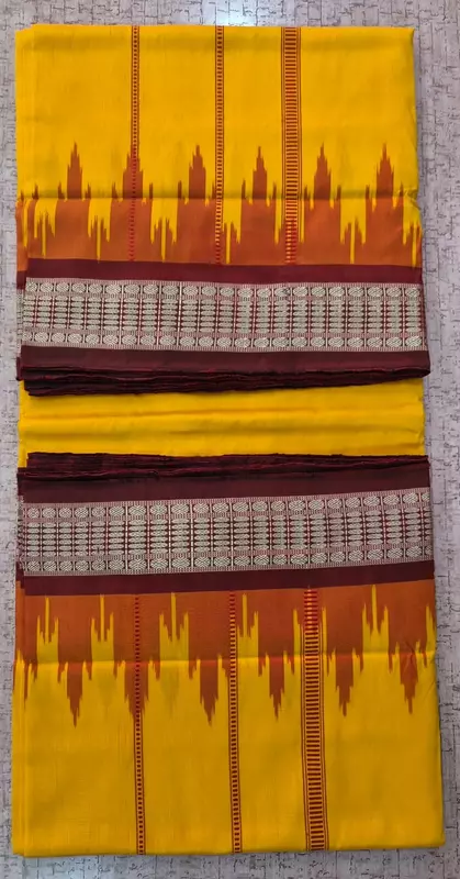 SAMBALPURI SILK JODA-GOLDEN YELLOW