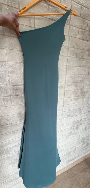 One-Shoulder Midi Bodycon Party Dress - Sea green