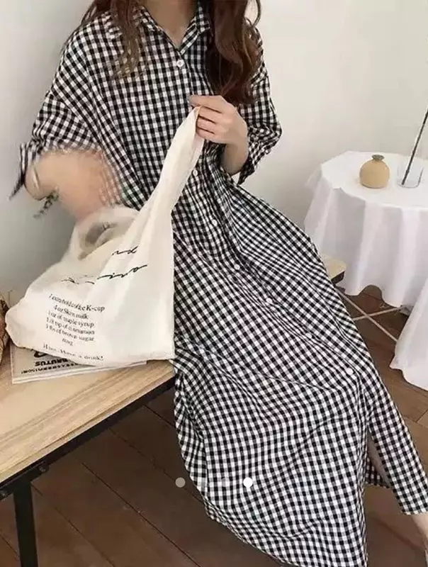 Black & white Gingham Shirt dress