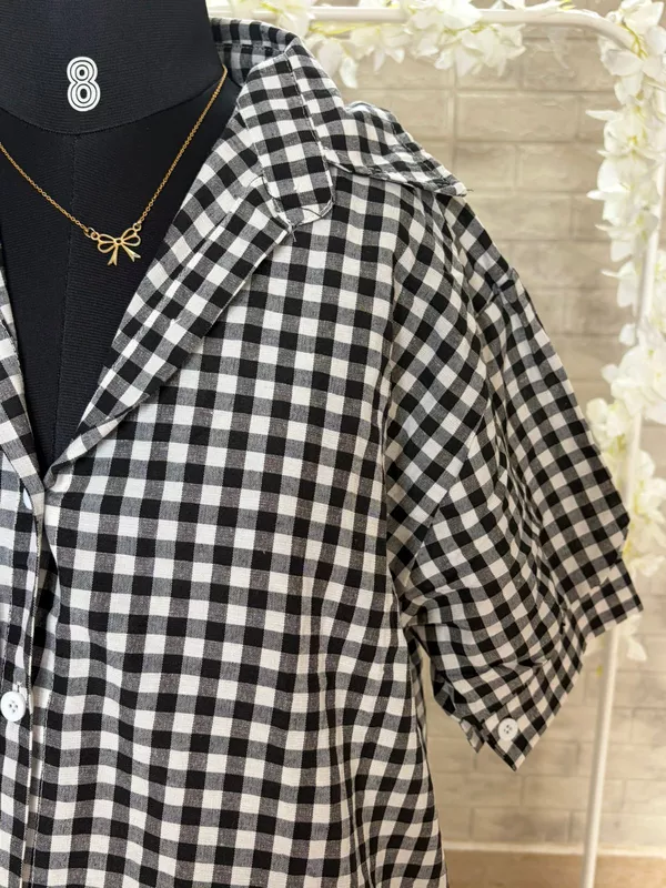 Black & white Gingham Shirt dress