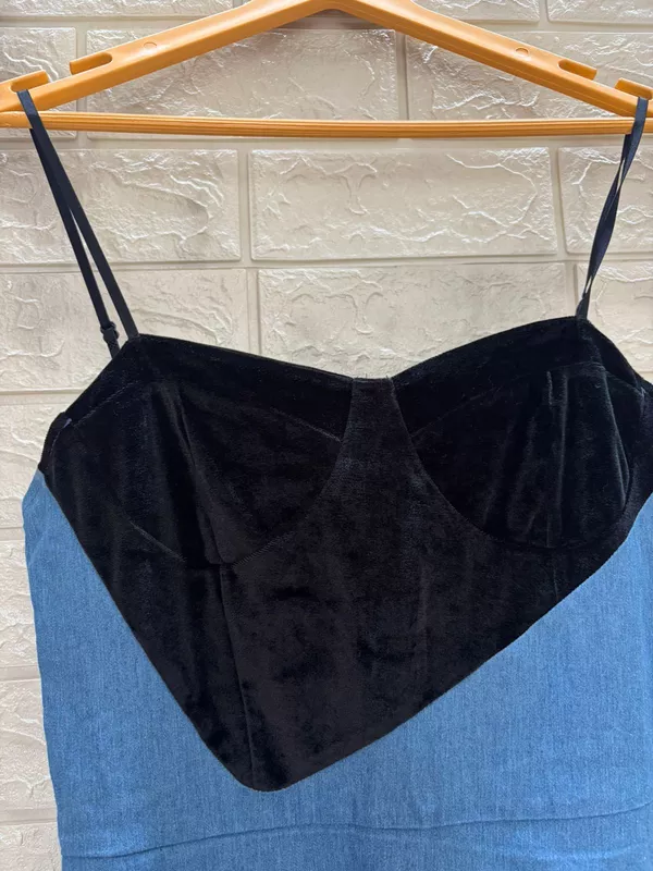 Denim Strapless Corset Mini Dress