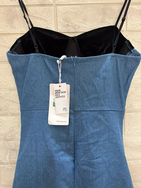 Denim Strapless Corset Mini Dress